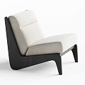 Modern Comfortable Armchair Upholstered in Beige Fabric with Black Wooden Frame