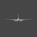 White Commercial Passenger Plane With Extended Landing Gear And Wing Engines