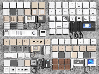 Modern Socket Switch Panel Telephone 3d model