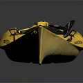 Yellow Wooden Kayak With Comfortable Seat And Paddle Holder For Recreational Water Sports