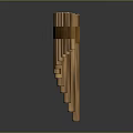 Traditional Wooden Pan Flute Musical Instrument With Aligned Bamboo Pipes And Sturdy Band