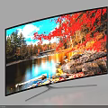 Curved Computer Monitor Displaying Scenic Landscape Image With High Definition Vivid Screen