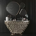 Light Luxury End View Desk 3d model