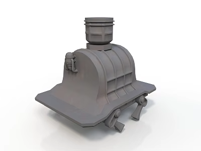 Industrial Mechanical Equipment With Cylindrical Top And Support Base Structure 3d model