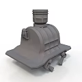 Industrial Mechanical Equipment With Cylindrical Top And Support Base Structure