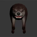 3D Rendering of Brown Otter with Realistic Features on Dark Background