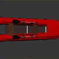 Red Elongated Mechanical Structure With Black Components And Brown Internal Parts
