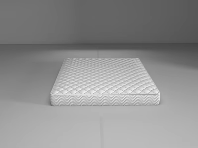 Modern White Quilted Mattress With Wavy Edge And Comfortable Supportive Design 3d model