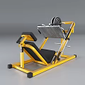 Professional Strength Training Gym Equipment With Yellow Frame Black Padded Seat And Weight Plates