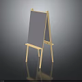 Wooden Easel Tripod Stand With Blank Gray Board For Home Art Studio