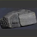 Wood Stone Sculpture Featuring Intricate Knotwork Design On Blue Base With Texture