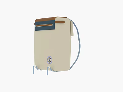 Sports Equipment Carry Bag With Beige Body Blue Straps And Circular Logo 3d model