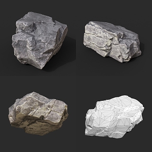 Rock Stone Block Natural Landscape Boulders 3d model