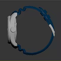 Blue Electronic Watch With Sporty Design White Bezel And Silicone Strap