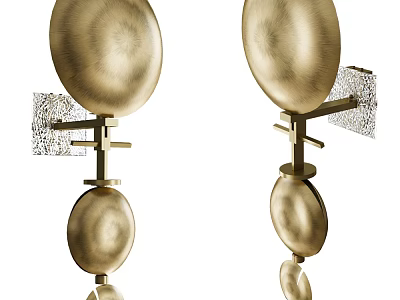 Modern Brass Wall Lamps Featuring Round Shades And Crystal Accents For Interior Decor 3d model