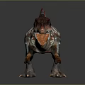 Realistic Colorful Dinosaur 3D Model With Spiked Sail And Open Mouth