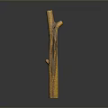 Handmade Brown Wooden Cane With Curved Handle And Natural Grain Texture Design