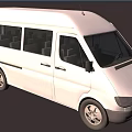 White Mercedes Commercial Van With Spacious Seats And Multiple Windows Design
