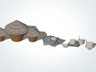 Modern Farm Tools Country Granary Mill 3d model