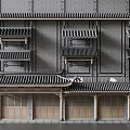 Traditional Chinese Architectural Components Featuring Eaves Brackets Tile Roofs And Wooden Doors