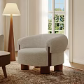 Soft Beige Sectional Sofa And Solid Wood Coffee Table Set For Cozy Bright Modern Living Room