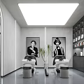 Modern Beauty Salon Interior Design With Open Space Sofa Chairs Large Screen And Stairs