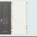 Modern Hinged Doors in Black Beige and Light Blue with Classic Panel Design 3d model