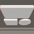 Modern Ceiling Lights With Different Shapes White Shade And LED Strip Design 3d model