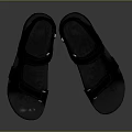 Black Casual Sandals With Double Straps And Textured Sole For Everyday Summer Wear