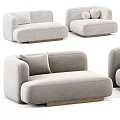 Modern Light Gray Fabric Sectional Sofa With Comfortable Design And Wooden Base Cushions