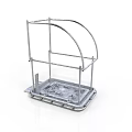 Metal Storage Rack With Curved Top And Platform Base Structure
