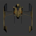 Scifi Mechanical Robot With Brown Black Armored Body And Propulsion Units