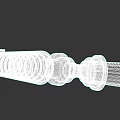 Weapon Mechanical Component Featuring Spiral Structure Golden Connector And White Rod