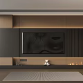 Italian minimalist TV background wall 3d model