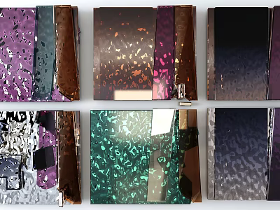 Modern Decorative Wall Decor With Colorful Textured Glass And Various Patterns 3d model