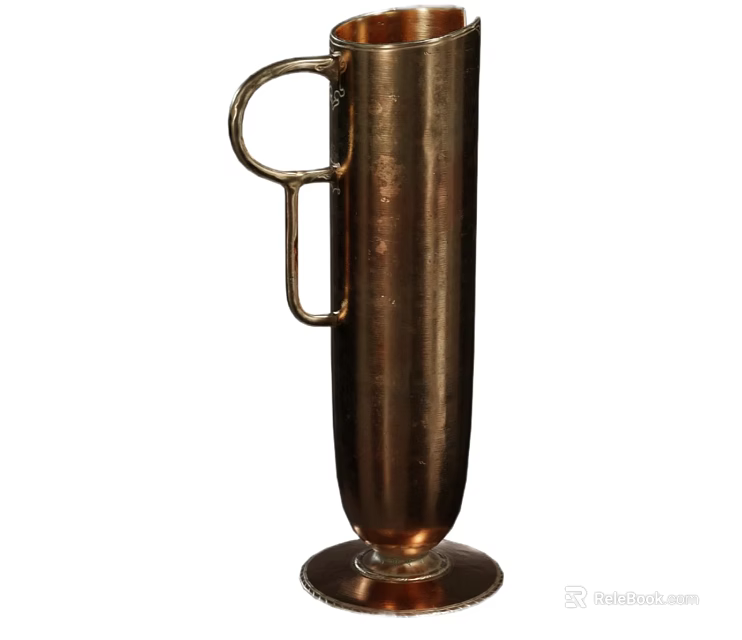Copper Vase With Handle And Base Ideal For Home Decoration 3d model 