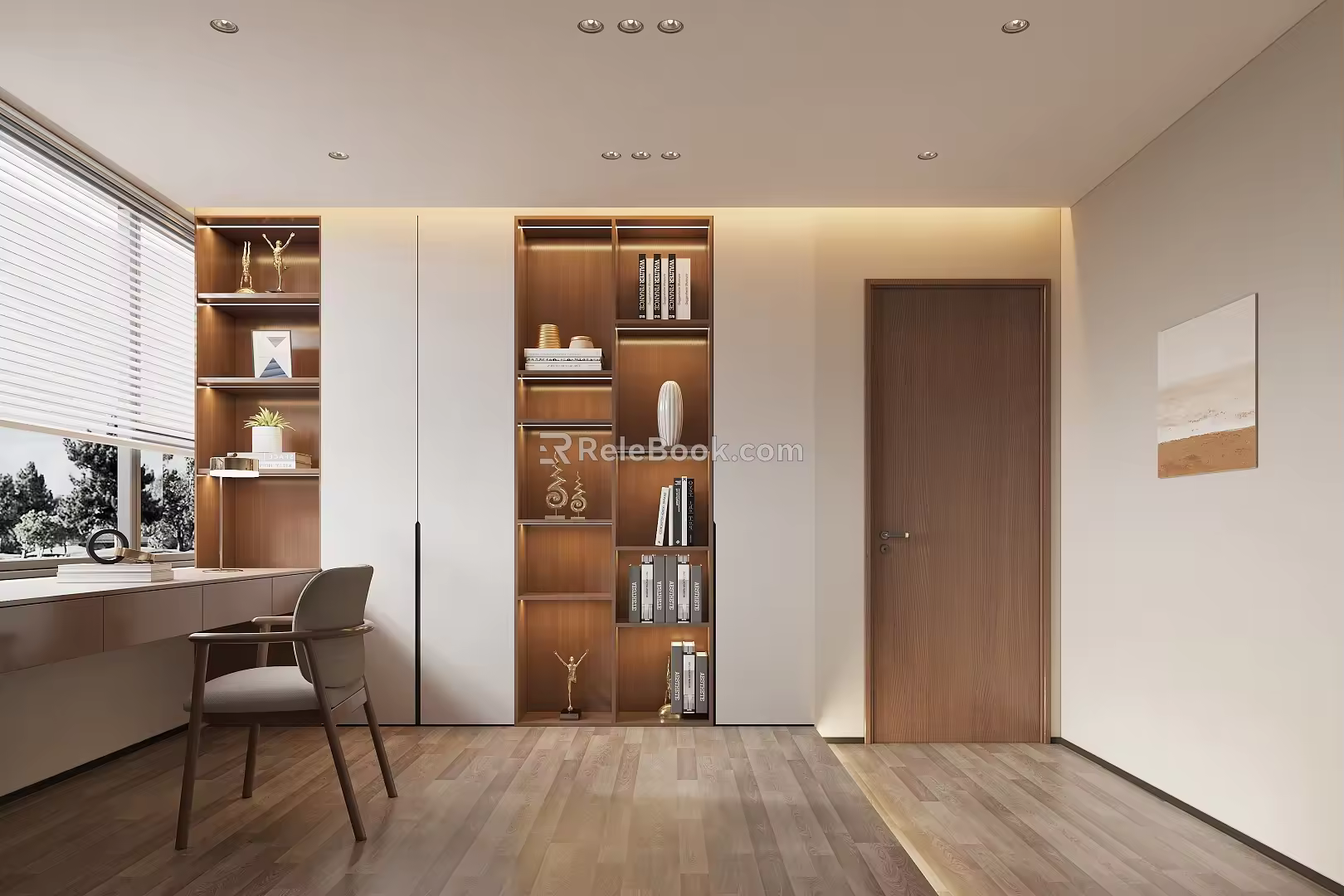 Study Nordic New Chinese Style Quiet 3d model