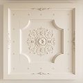 French Gypsum Carved Ceiling Light Plate Corner Angle Flower Gypsum Components 3d model