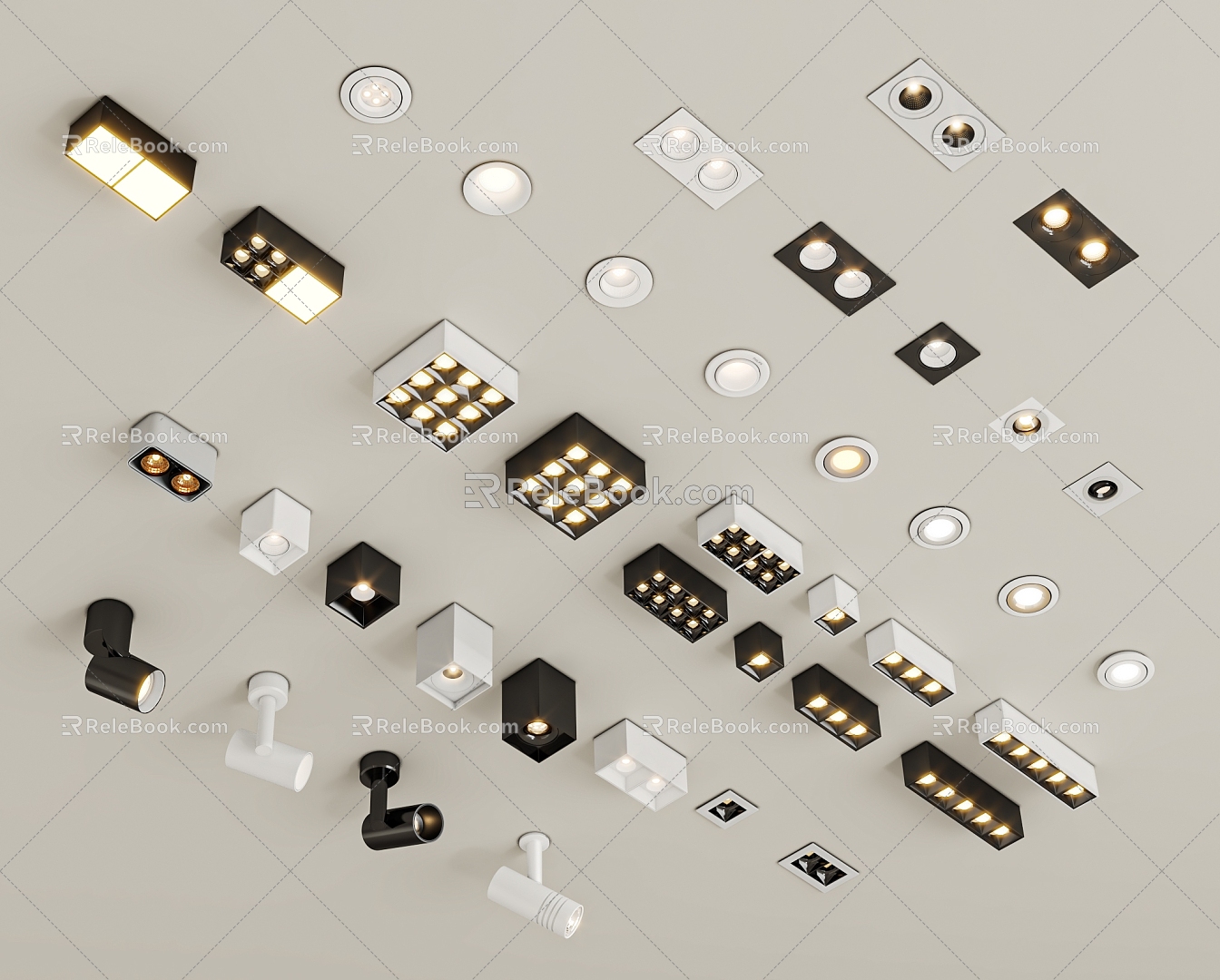 Downlight Spotlight Combination 3d model