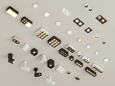 Modern Downlights And Spotlights With Various Designs For Home Ceiling Lighting Fixtures 3d model