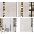 Modern White Wardrobe With Glass Doors Layered Storage And Interior LED Lighting