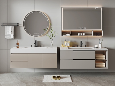 modern sink bathroom cabinet 3d model