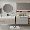 modern sink bathroom cabinet 3d model