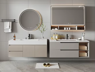 modern sink bathroom cabinet 3d model