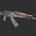 Tactical Rifles With Wooden Stock And Metal Parts In Military Style Dual