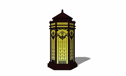 New Chinese Lawn Lamp Landscape Lamp Post Low Lamp Lantern Floor Lamp Garden Lamp 3d model