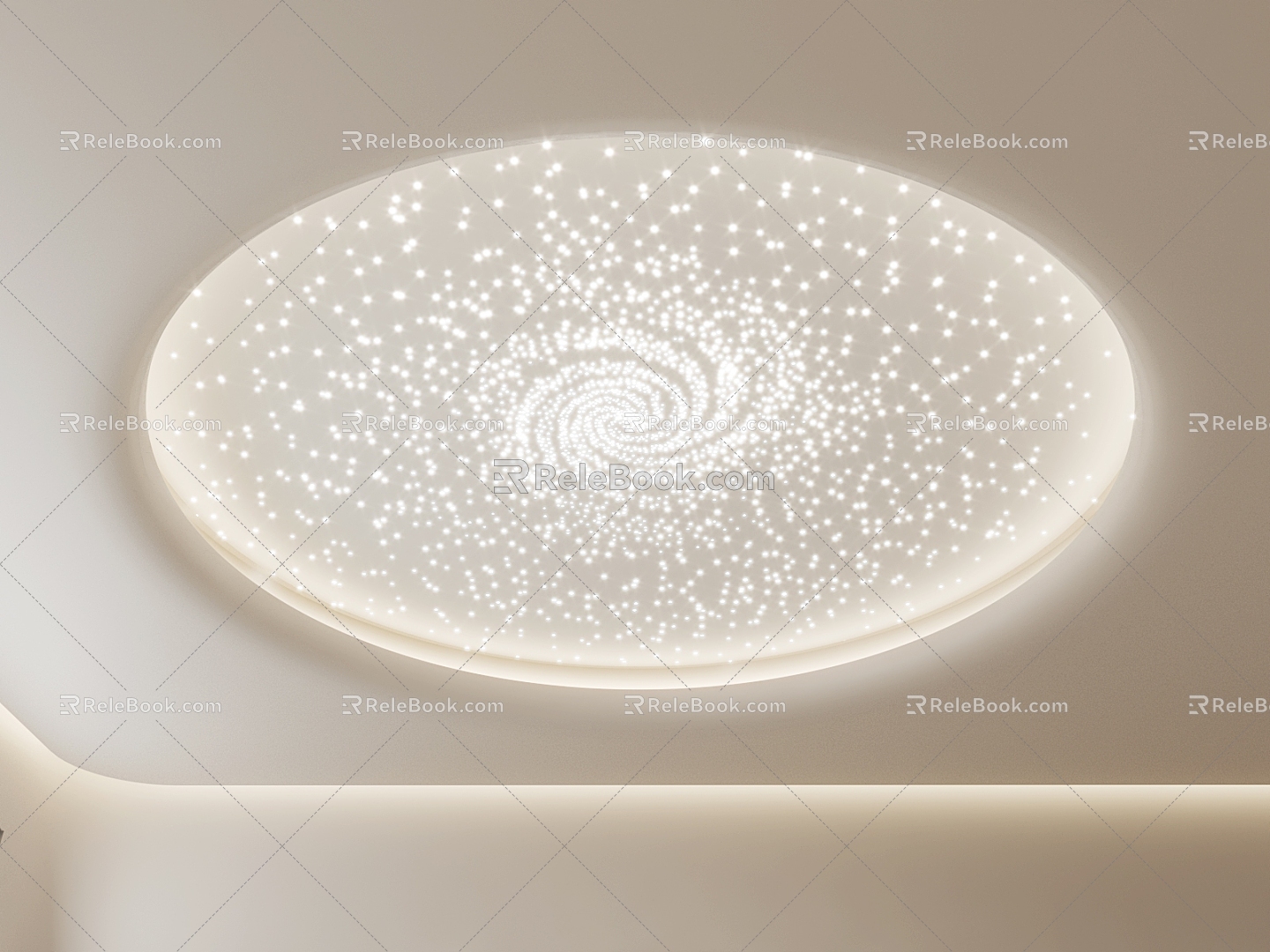 Circular Arc Ceiling Perforated Plate Ceiling Starlight Special-shaped Ceiling 3d model