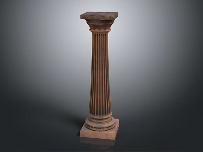 Elegant Classical Fluted Column With Ornate Capital Base And Architectural Design 3d model