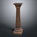 Elegant Classical Fluted Column With Ornate Capital Base And Architectural Design