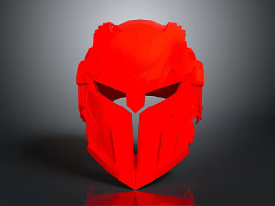 Red Fashionable Helmet With Unique Design And Modern Protective Features 3d model